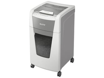 Leitz IQ Auto+ Office 300 Automatische Papiervernietiger, P5 Micro-Cut Snippers, 60L, 300 Vellen, Wit artikel afbeelding