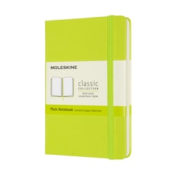 Notitieboek Moleskine pocket 90x140mm blanco hard cover lemon green
