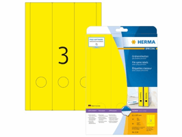 Herma Gekleurde rugetiketten 61x297mm, geel (pak 60 stuks)