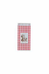 Ersatz zak 1,5 ons nr. 23 10/6×21 cm verpakt per 10 kilo model rode ruit artikel afbeelding