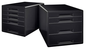 Ladenblok Leitz WOW Cube A4 maxi 4 laden zwart