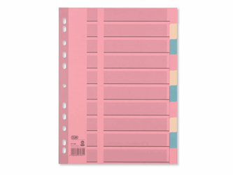 Elba Tabbladen gekleurd karton 11 rings, A4, 10 onbedrukte tabs (set 10 vel) artikel afbeelding