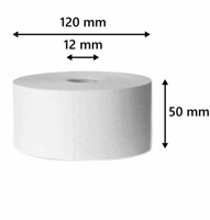 Weegschaalrollen Thermo 50x120x12mm, 48 grams