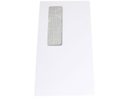 Staples Zakelijke envelop, internationaal DL, 110 x 220 mm, met venster, zelfklevend, papier, wit (pak 100 stuks)