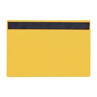 Etikethouders, VE = 50 stuks met magneetstrook (Breedte: 120 mm; Hoogte: 80 mm; Kleur: Geel; Voor papierformaat: A7)
