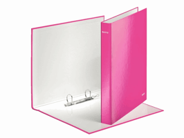 Ringband Leitz WOW A4 maxi 2-rings D-mechaniek 25mm roze