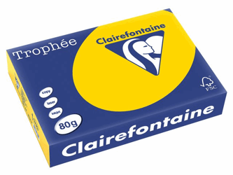Clairefontaine Trophee gekleurd papier A4 210x297mm 80gr. Kleur:  goudgeel  1780C artikel afbeelding