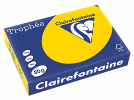 Clairefontaine Trophee kopieerpapier A4 210x297 80 g/m². Kleur: Goudgeel. Artikelcode: 1780 (Doos à 5 Pak à 500 Vel)