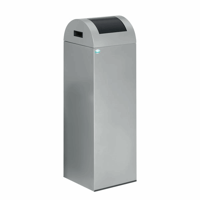 Zelfdovende afvalbak voor kringloopmateriaal inhoud 89 l, b x h x d = 320x1045x320 mm zilver, klep antraciet