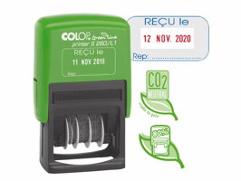 Colop Datumstempel met één vast woord Printer S260/L1 "REÇU le" Green Line