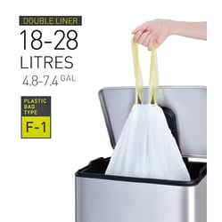 Afvalzak EKO met  trekband wit 18-28 liter type F1 artikel afbeelding