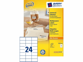 Etiket Avery Zweckform 3475-200 70x36mm wit 4800stuks