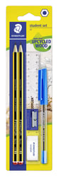 Potlood Staedtler Noris HB blister à 2 stuks met balpen, gum, slijper en liniaal
