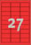 Etiket Avery L6003-25 63.5x29.6 neon rood 675 etiketten