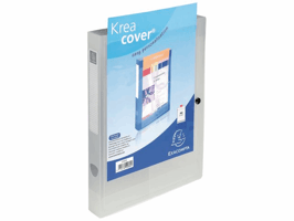Exacompta KreaCover A4 Documentenbox, 330 x 240 x 40 mm, Polypropyleen, Wit Transparant (pak 5 stuks)