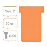 Planbord T-kaart Nobo nr 2 48mm oranje 100 stuks