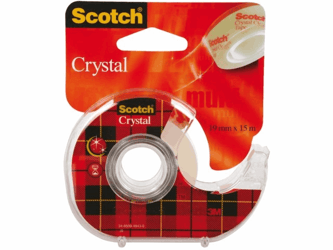 PLAKBAND 3M SCOTCH 19MMX15M MET TAPEHOUDER CRYSTAL