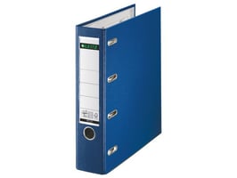 Leitz Ordner met Dubbel Mechaniek, 2 x A5 Dwars, Rugbreedte 75 mm, Karton met Polypropyleen, Blauw