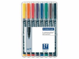 Lumocolor Permanent marker OHP/CD/DVD Lc317, medium, assorti (pak 8 stuks)