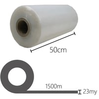 Machinewikkelfolie 50cm breed 23my 300% PowerstrechTransparant