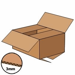 Kartonnen doos 260x200x120 mm, bruin, enkelgolf 3 mm, Fefco 0201 [Pallet] artikel afbeelding