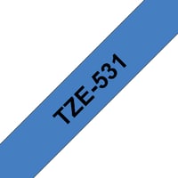 P-Touch TZE labeltapes Zwart op blauw TZE-531 12 mm