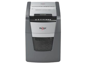 Rexel Optimum Auto+ 100M Automatische Papiervernietiger, P5 Micro-Cut Snippers, 34L, 100 Vellen, Zwart artikel afbeelding