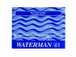 Waterman Vullingen Vulpen lang, blauw (pak 8 stuks)