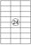 Etiket Avery DP247-100 70x37mm wit 2400stuks