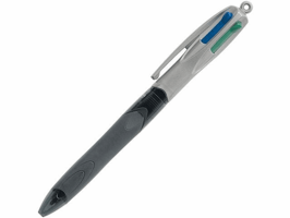 BiC 4 Colour Grip Pro balpen 1,0 mm zwart, blauw, rood, groen (doos 12 stuks)