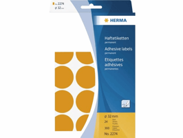 Etiket HERMA 2274 rond 32mm fluor oranje 360 stuks
