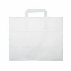 FSC® papieren blokbodemtas WIT 32+18x26cm