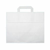 FSC® papieren blokbodemtas WIT 32+18x26cm