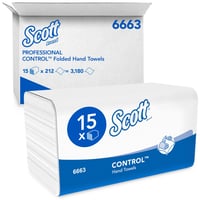 Handdoek KC Scott i-vouw 1-laags 21.5x31.5cm wit 15x212st 6663
