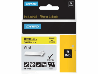 LABELTAPE DYMO 18433 19MMX5.5M GEEL/ZWART artikel afbeelding