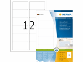 Etiket HERMA 4666 88.9x46.6mm premium wit 1200 stuks