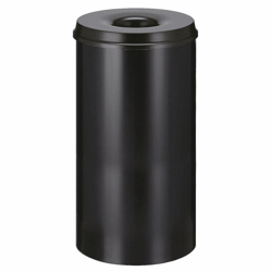 Prullenbak, zelfdovend inhoud 50 l, h x Ø = 625x335 mm bak zwart / zelfdovend deksel zwart