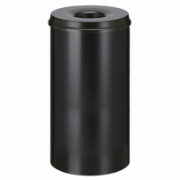 Prullenbak, zelfdovend inhoud 50 l, h x Ø = 625x335 mm bak zwart / zelfdovend deksel zwart