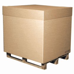 Kartonnen container met deksel buitenformaat 1200x800x800mm, kleur bruin, BC-Golf 7mm artikel afbeelding