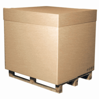Kartonnen container met deksel buitenformaat 1200x800x800mm, kleur bruin, BC-Golf 7mm