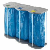 Afvalzakstandaard met 250 blauwe recyclingzakken ProfiLine MSS XXXL
