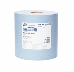 Tork Wiping Plus Rol Poetspapier 2-laags Blauw W1 nr.130050 (verp/1 rol) artikel afbeelding
