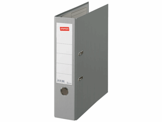 Staples Ordner Premium Rugbreedte 80 mm, lichtgrijs artikel afbeelding