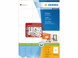 Etiket HERMA 4668 70x42.3mm premium wit 2100 etiketten