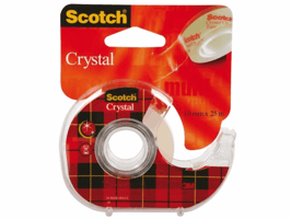 Plakband Scotch Crystal 600 19mmx25m transparant + handdispenser