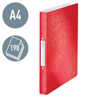 Ringband Leitz WOW A4 2-rings O-mech PP rood