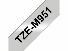Labeltape Brother P-touch TZe-M951 metallic 24mm zwart op zilver