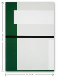 Trias dossiermap met elastiek - Folio. Buitenmap hoogte 34,5cm, vulcapaciteit 6cm, 400 grams karton, kleur donkergroen artikel afbeelding