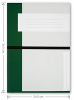 Trias dossiermap met elastiek - Folio. Buitenmap hoogte 34,5cm, vulcapaciteit 6cm, 400 grams karton, kleur donkergroen