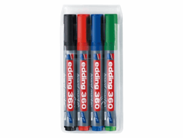 Viltstift edding 360 whiteboard rond 1.5-3mm assorti set à 4 stuks